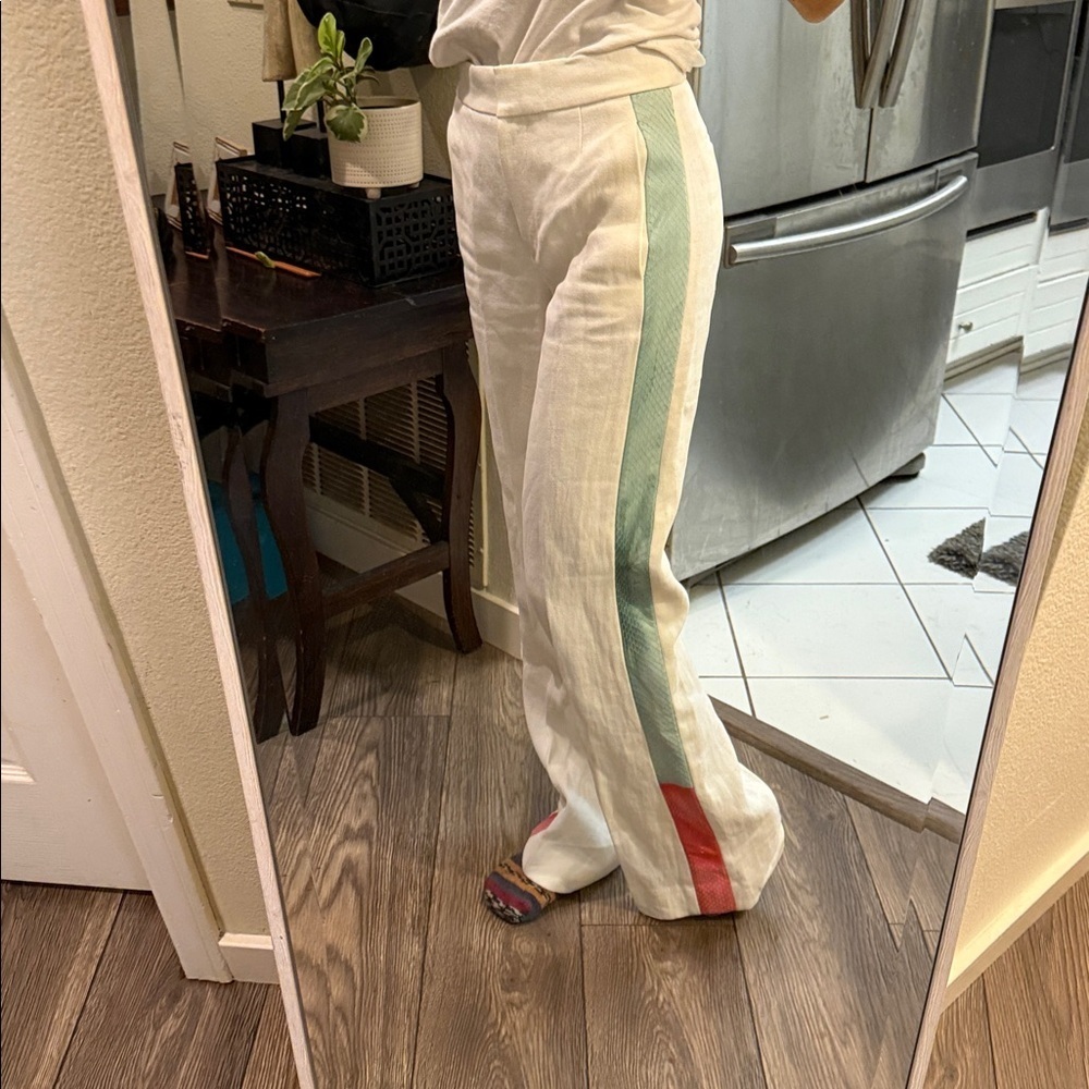 J Crew Collection Snakeskin Stripe Trouser Size 0 WHITE 59181 $795 - Picture 8 of 14